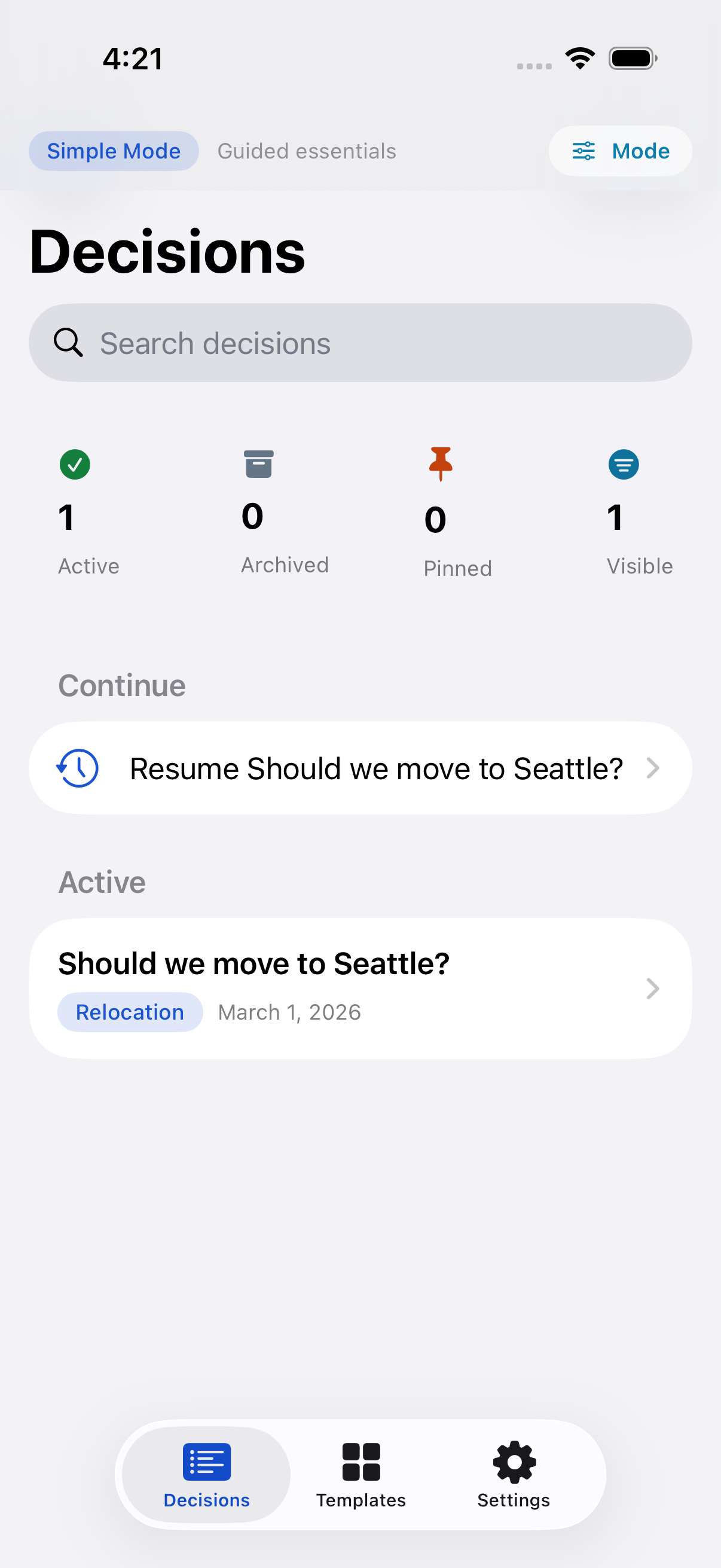 Tradeoff dashboard detail view for recommendation outcomes